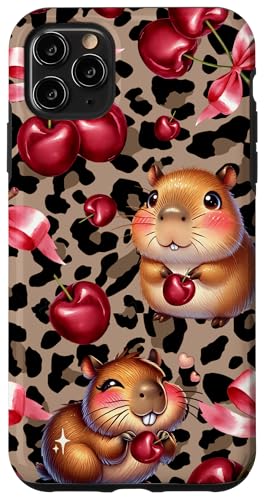 Adrette Mädchen Kokette Leopard Gepard Kirsche Schleife Capybara Hülle für iPhone 11 Pro Max von Animal Print Cute And Fun