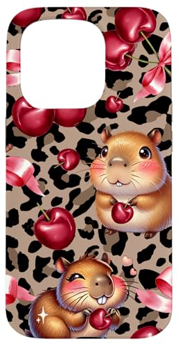 Adrette Mädchen Kokette Leopard Gepard Kirsche Schleife Capybara Hülle für iPhone 15 Pro Adrette Mädchen Kokette Leopard Gepard Kirsche Schleife Capybara Hülle für iPhone 15 Pro von Animal Print Cute And Fun