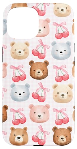 Coquette Bärengesichter für Mädchen, Kirsche, niedliche Schleife, rosafarben Hülle für iPhone 15 Coquette Bärengesichter für Mädchen, Kirsche, niedliche Schleife, rosafarben Hülle für iPhone 15 von Animal Print Cute And Fun