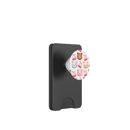 Coquette Bärengesichter für Mädchen, Kirsche, niedliche Schleife, rosafarben PopSockets PopWallet für MagSafe Coquette Bärengesichter für Mädchen, Kirsche, niedliche Schleife, rosafarben PopSockets PopWallet für MagSafe von Animal Print Cute And Fun