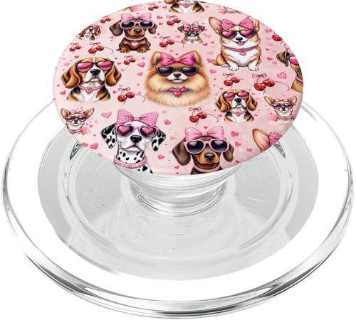 Coquette Dog-Collage für Mädchen, süßes Kirschrot, Rosafarbener, hübscher Hunde-Collage PopSockets PopGrip für MagSafe Coquette Dog-Collage für Mädchen, süßes Kirschrot, Rosafarbener, hübscher Hunde-Collage PopSockets PopGrip für MagSafe von Animal Print Cute And Fun