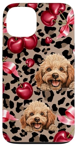 Coquette Leopard, niedlicher Geparden, Kirschbögen, Spielzeug, Pudelhund Hülle für iPhone 13 von Animal Print Cute And Fun