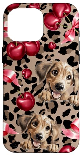 Coquette Leopard Netter Gepard, niedlicher Windhund mit Kirschbogen Hülle für iPhone 16 Pro Max Coquette Leopard Netter Gepard, niedlicher Windhund mit Kirschbogen Hülle für iPhone 16 Pro Max von Animal Print Cute And Fun