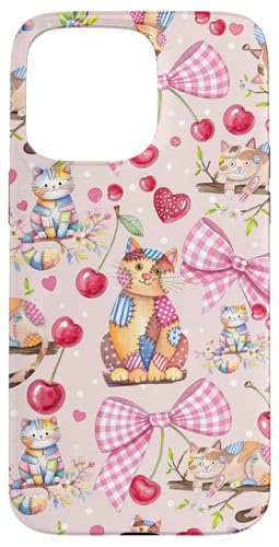 Cute Coquette Cat Collage für Mädchen, süße Schleife, Rosafarbene, adrette Hülle für iPhone 15 Pro Max Cute Coquette Cat Collage für Mädchen, süße Schleife, Rosafarbene, adrette Hülle für iPhone 15 Pro Max von Animal Print Cute And Fun