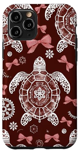 Dunkelrote niedliche Meerestiere Valentinstag Mädchen Schildkröten und Schleifen Hülle für iPhone 11 Pro Dunkelrote niedliche Meerestiere Valentinstag Mädchen Schildkröten und Schleifen Hülle für iPhone 11 Pro von Animal Print Cute And Fun
