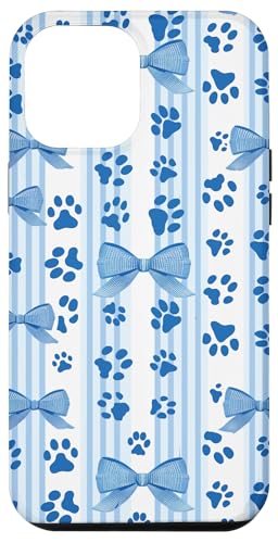 French Blue Fun Stripe Coquette Mädchen Kirschschleife Katze Hund Pfote Hülle für iPhone 12 Pro Max von Animal Print Cute And Fun