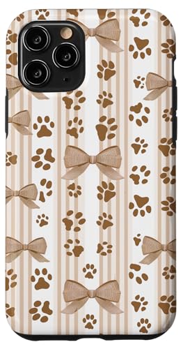 Hundepfote, Braun / Taupe gestreift, für Mädchen Hülle für iPhone 11 Pro von Animal Print Cute And Fun
