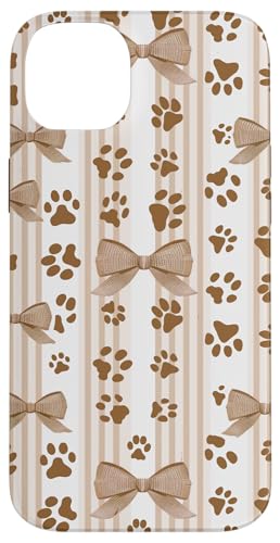 Hundepfote, Braun / Taupe gestreift, für Mädchen Hülle für iPhone 14 Plus von Animal Print Cute And Fun