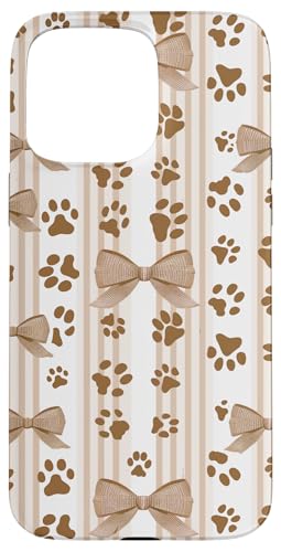 Hundepfote, Braun / Taupe gestreift, für Mädchen Hülle für iPhone 15 Pro Max von Animal Print Cute And Fun