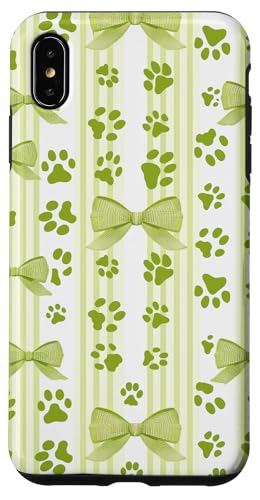 Hundepfote, hellgrün, gestreift, für Mädchen, Kirschschleife Hülle für iPhone XS Max Hundepfote, hellgrün, gestreift, für Mädchen, Kirschschleife Hülle für iPhone XS Max von Animal Print Cute And Fun