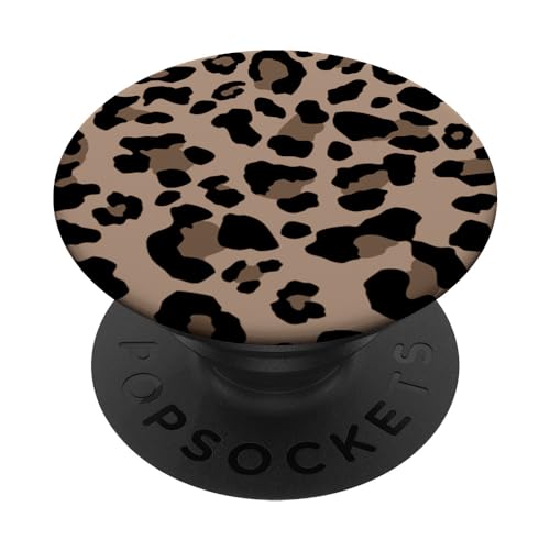 Leopardenmuster stilvolles Gepardenmuster braun neutral beige PopSockets Klebender PopGrip von Animal Print Cute And Fun
