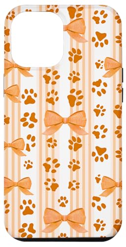 Niedliche orangefarbene Hundepfote, gestreift, für Mädchen, Kirschschleife Hülle für iPhone 12 Pro Max von Animal Print Cute And Fun