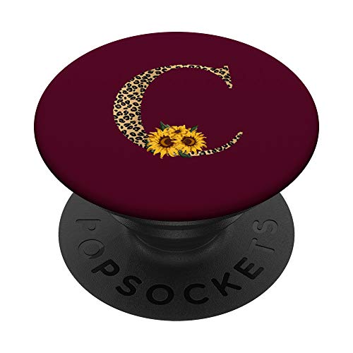 Monogramm Buchstabe C mit Leopardenmuster, Weinrot PopSockets mit austauschbarem PopGrip Monogramm Buchstabe C mit Leopardenmuster, Weinrot PopSockets mit austauschbarem PopGrip von Animal Print Monograms .Co