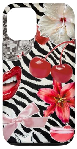 Hülle für iPhone 13 Pro Discokugel Kirsche Kokette Rosa Schleife auf Tierdruck Trendy von Animal Print Trendy