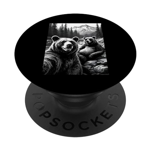 Berg Wandern Bär Selfie PopSockets Klebender PopGrip Berg Wandern Bär Selfie PopSockets Klebender PopGrip von Animal Selfie Designs