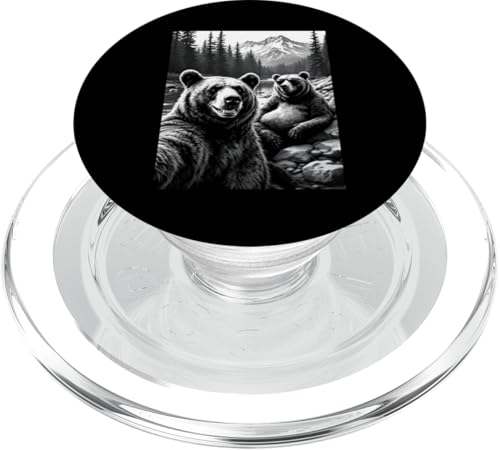 Berg Wandern Bär Selfie PopSockets PopGrip für MagSafe von Animal Selfie Designs