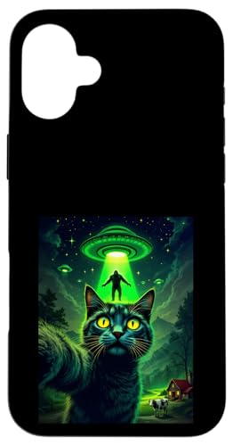 Cat Ufo Selfie Bigfoot Alien Abduktion Sci-Fi für Katzenliebhaber Hülle für iPhone 16 Plus Cat Ufo Selfie Bigfoot Alien Abduktion Sci-Fi für Katzenliebhaber Hülle für iPhone 16 Plus von Animal Selfie Designs
