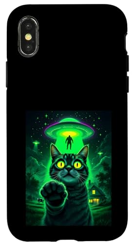Cat Ufo Selfie Bigfoot Alien Abduktion Sci-Fi für Katzenliebhaber Hülle für iPhone X/XS Cat Ufo Selfie Bigfoot Alien Abduktion Sci-Fi für Katzenliebhaber Hülle für iPhone X/XS von Animal Selfie Designs