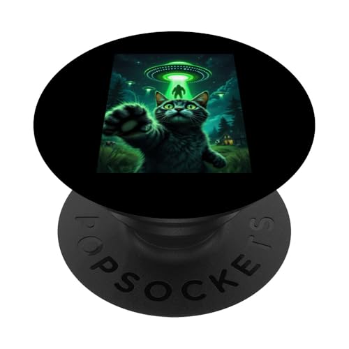 Cat Ufo Selfie Bigfoot Alien Abduktion Sci-Fi für Katzenliebhaber PopSockets Klebender PopGrip Cat Ufo Selfie Bigfoot Alien Abduktion Sci-Fi für Katzenliebhaber PopSockets Klebender PopGrip von Animal Selfie Designs