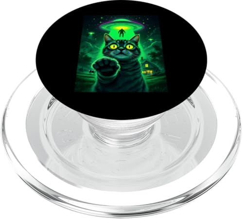 Cat Ufo Selfie Bigfoot Alien Abduktion Sci-Fi für Katzenliebhaber PopSockets PopGrip für MagSafe Cat Ufo Selfie Bigfoot Alien Abduktion Sci-Fi für Katzenliebhaber PopSockets PopGrip für MagSafe von Animal Selfie Designs