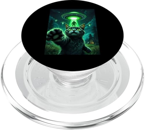 Cat Ufo Selfie Bigfoot Alien Abduktion Sci-Fi für Katzenliebhaber PopSockets PopGrip für MagSafe Cat Ufo Selfie Bigfoot Alien Abduktion Sci-Fi für Katzenliebhaber PopSockets PopGrip für MagSafe von Animal Selfie Designs