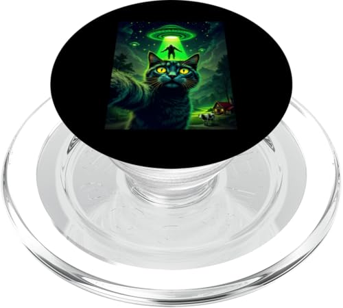 Cat Ufo Selfie Bigfoot Alien Abduktion Sci-Fi für Katzenliebhaber PopSockets PopGrip für MagSafe Cat Ufo Selfie Bigfoot Alien Abduktion Sci-Fi für Katzenliebhaber PopSockets PopGrip für MagSafe von Animal Selfie Designs