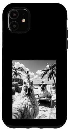Huhn Selfie Huhn Hahn Sommer Strand Hülle für iPhone 11 von Animal Selfie Designs
