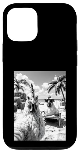 Huhn Selfie Huhn Hahn Sommer Strand Hülle für iPhone 12/12 Pro von Animal Selfie Designs