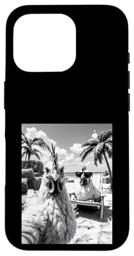 Huhn Selfie Huhn Hahn Sommer Strand Hülle für iPhone 16 Pro von Animal Selfie Designs