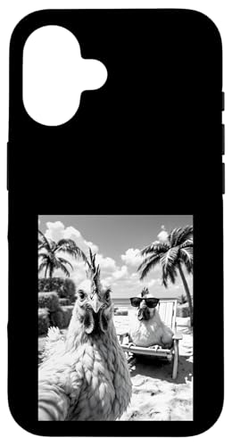 Huhn Selfie Huhn Hahn Sommer Strand Hülle für iPhone 16 von Animal Selfie Designs