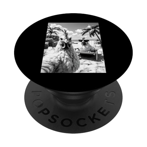 Huhn Selfie Huhn Hahn Sommer Strand PopSockets Klebender PopGrip Huhn Selfie Huhn Hahn Sommer Strand PopSockets Klebender PopGrip von Animal Selfie Designs