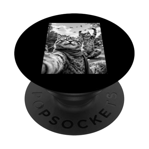 Katze Yoga Pose Spirituelle Meditation Katze Selfie PopSockets Klebender PopGrip von Animal Selfie Designs