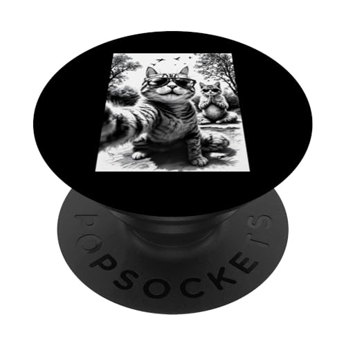 Katze Yoga Pose Spirituelle Meditation Katze Selfie PopSockets Klebender PopGrip von Animal Selfie Designs