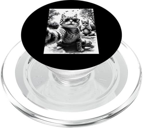 Katze Yoga Pose Spirituelle Meditation Katze Selfie PopSockets PopGrip für MagSafe von Animal Selfie Designs