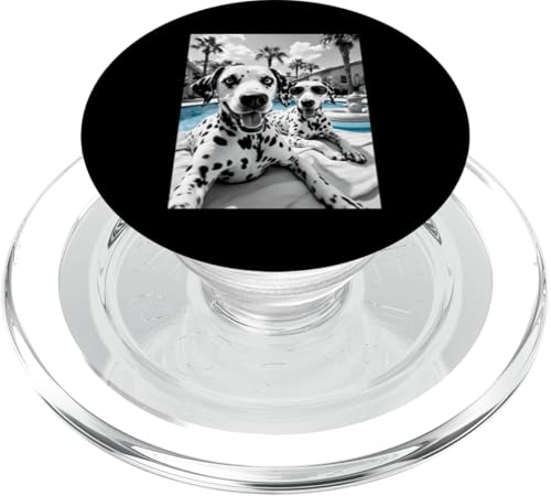 Lustiger Sommerhund Dalmatiner Selfie PopSockets PopGrip für MagSafe von Animal Selfie Designs