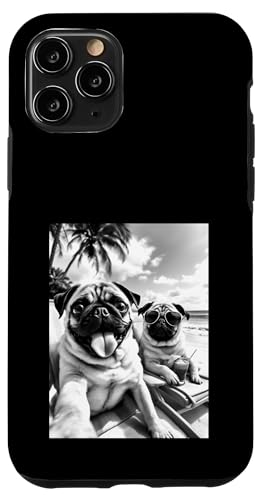 Lustiger Sommerhund Mops Selfie Hülle für iPhone 11 Pro von Animal Selfie Designs