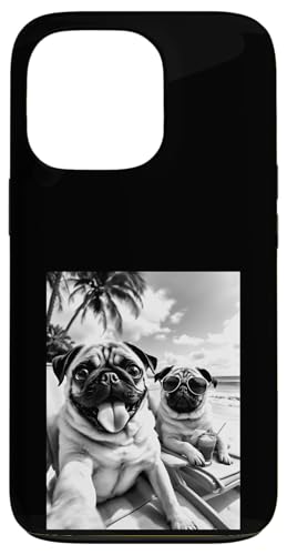 Lustiger Sommerhund Mops Selfie Hülle für iPhone 13 Pro von Animal Selfie Designs