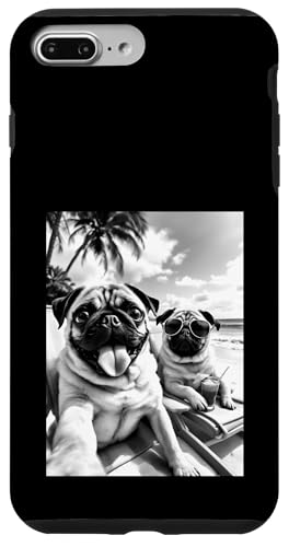 Lustiger Sommerhund Mops Selfie Hülle für iPhone 7 Plus/8 Plus von Animal Selfie Designs