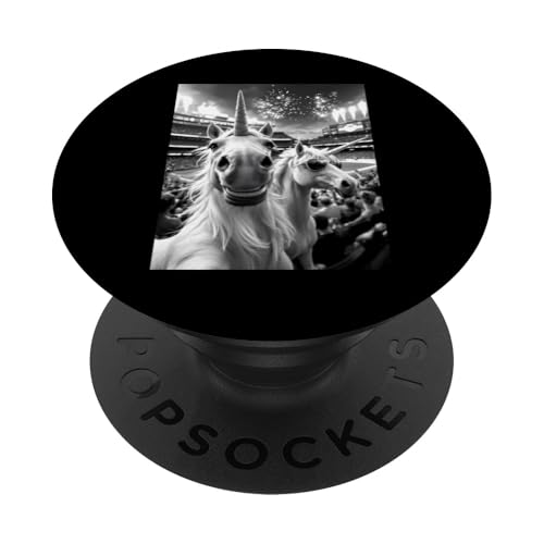 Lustiges Baseball-Einhorn-Selfie PopSockets Klebender PopGrip von Animal Selfie Designs