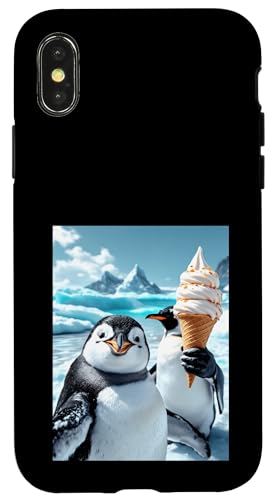 Lustiges Eiscreme-Pinguin-Selfie Hülle für iPhone X/XS von Animal Selfie Designs