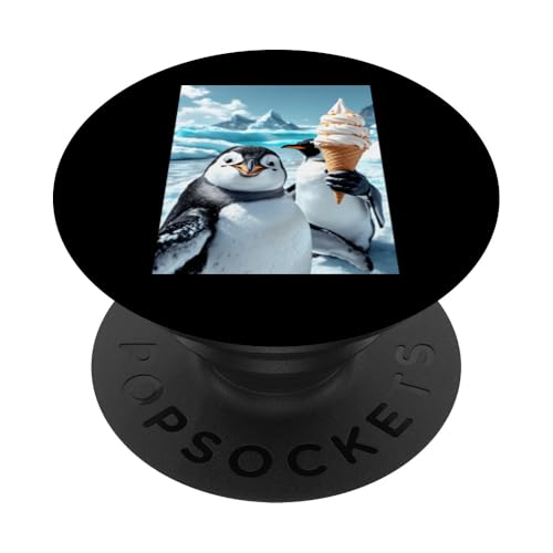 Lustiges Eiscreme-Pinguin-Selfie PopSockets Klebender PopGrip Lustiges Eiscreme-Pinguin-Selfie PopSockets Klebender PopGrip von Animal Selfie Designs