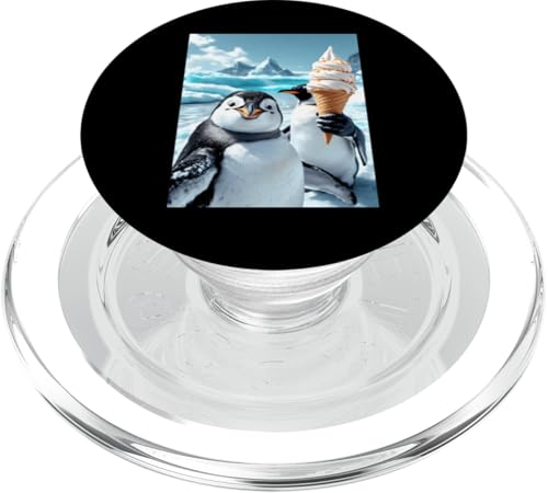 Lustiges Eiscreme-Pinguin-Selfie PopSockets PopGrip für MagSafe von Animal Selfie Designs