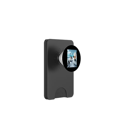 Lustiges Eiscreme-Pinguin-Selfie PopSockets PopWallet für MagSafe von Animal Selfie Designs
