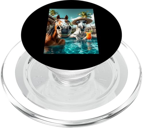 Lustiges Pferd für den Sommer PopSockets PopGrip für MagSafe von Animal Selfie Designs