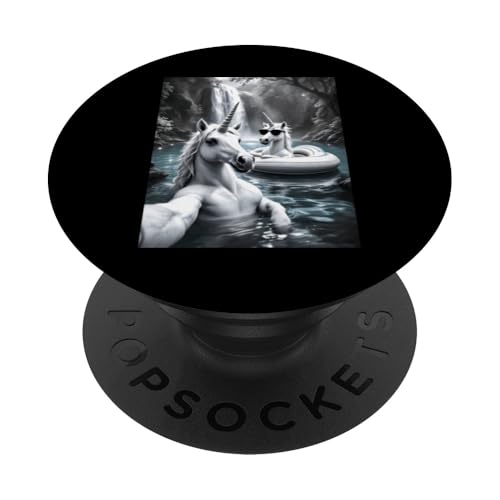 Sommer-Einhorn-Selfie PopSockets Klebender PopGrip von Animal Selfie Designs