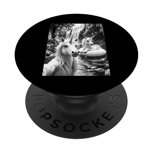 Sommer-Einhorn-Selfie PopSockets Klebender PopGrip von Animal Selfie Designs