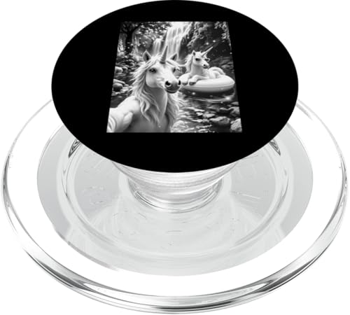 Sommer-Einhorn-Selfie PopSockets PopGrip für MagSafe von Animal Selfie Designs