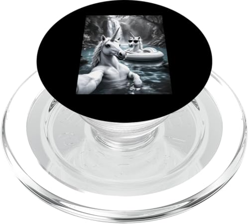 Sommer-Einhorn-Selfie PopSockets PopGrip für MagSafe von Animal Selfie Designs