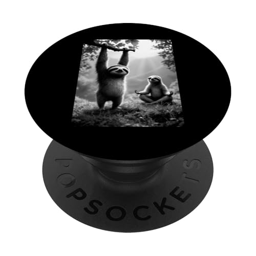 Spirituelle Yoga Meditation Faultier PopSockets Klebender PopGrip von Animal Selfie Designs