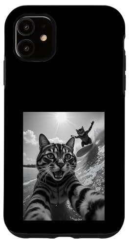 Surfer Katze Selfie Surfen Surfer Junge Surfer Mädchen Hülle für iPhone 11 von Animal Selfie Designs